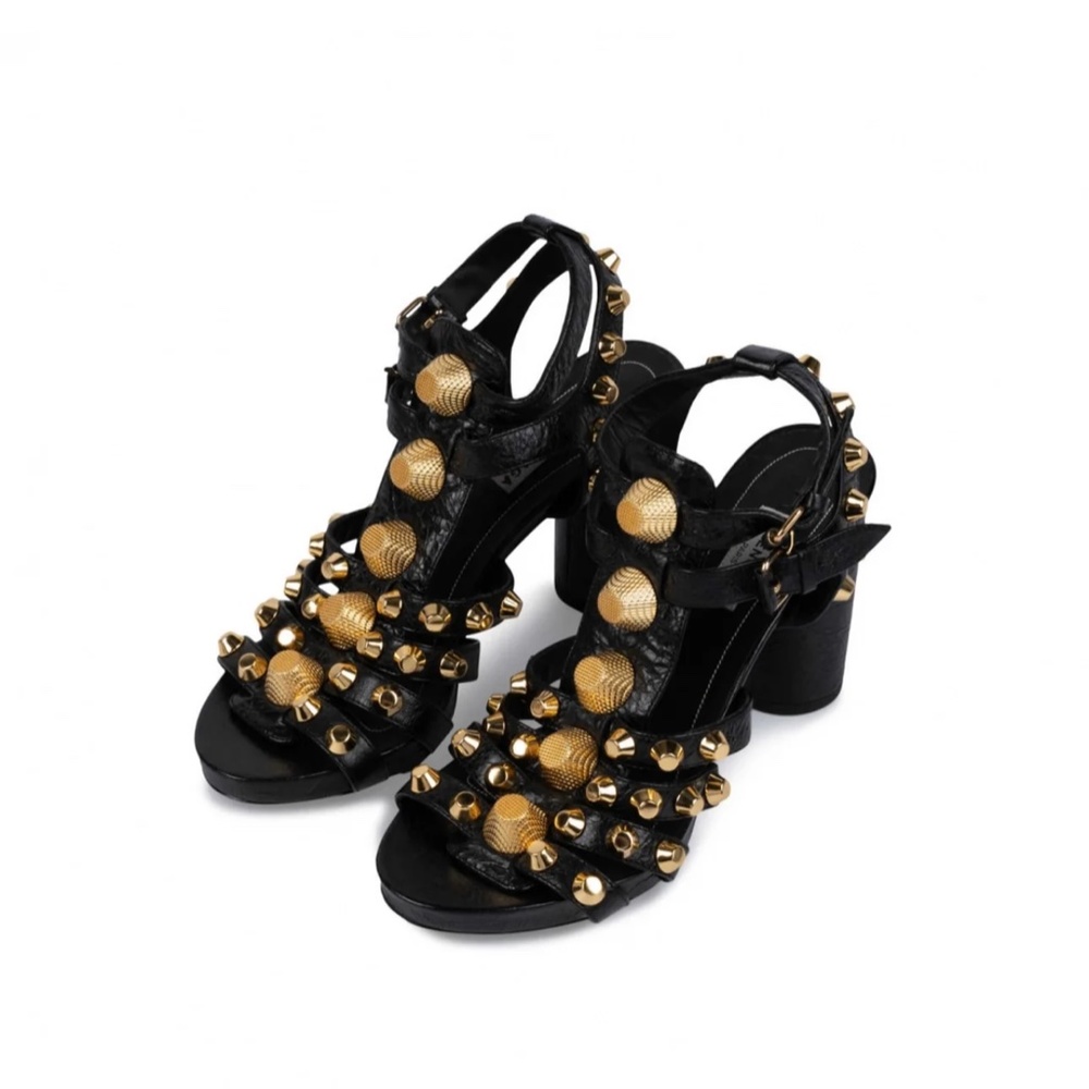 Balenciaga Gold Gladiator Sandals View 4